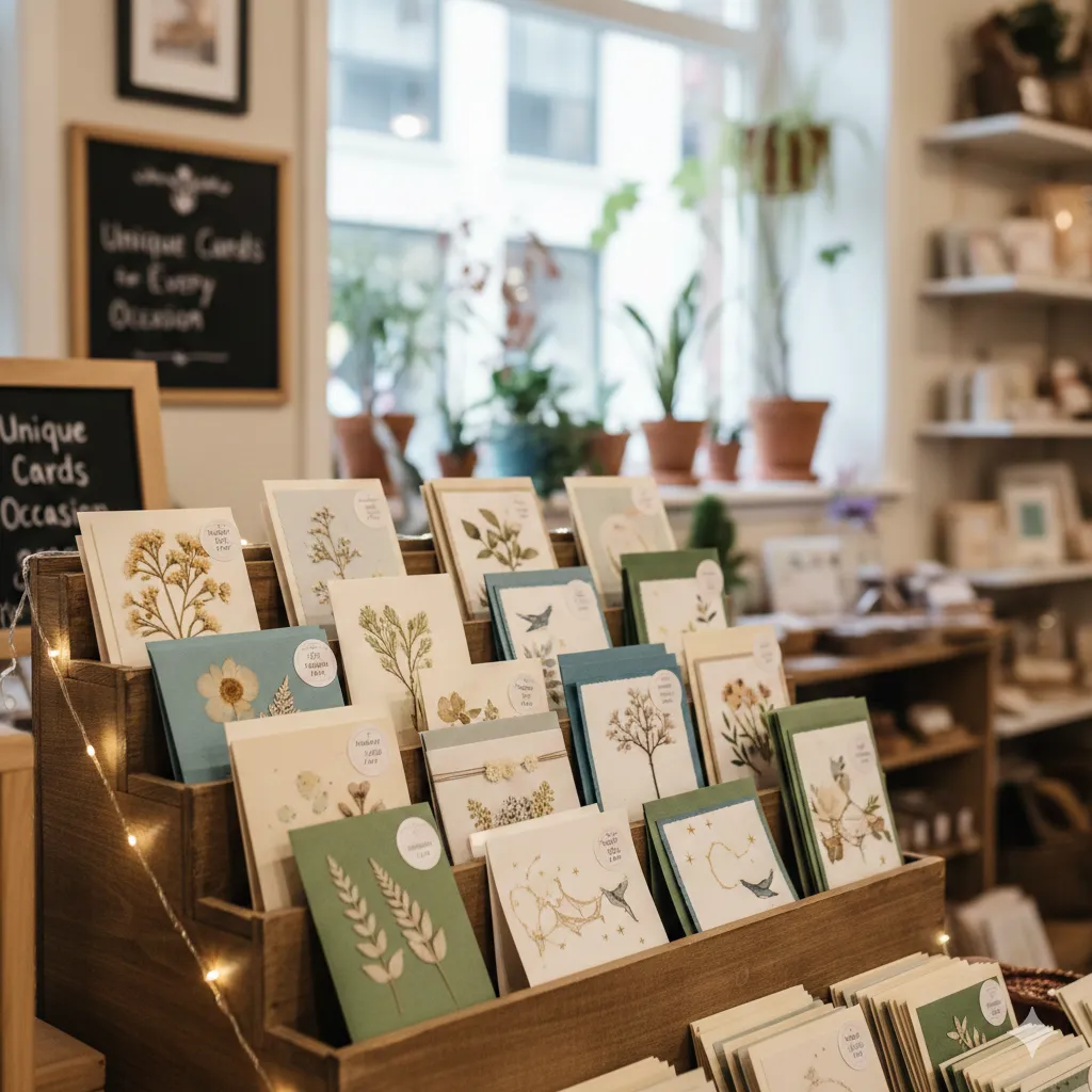 Handmade greeting cards display